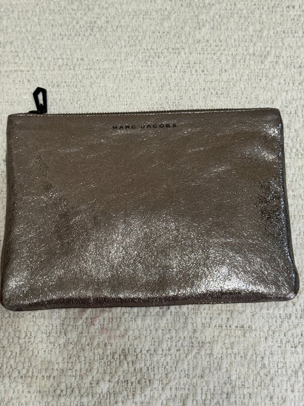 Marc Jacobs Leather Metallic Silver Clutch Zip Pouch Target Nieman Marcus Collab